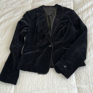 Banana Republic black stretch velvet blazer